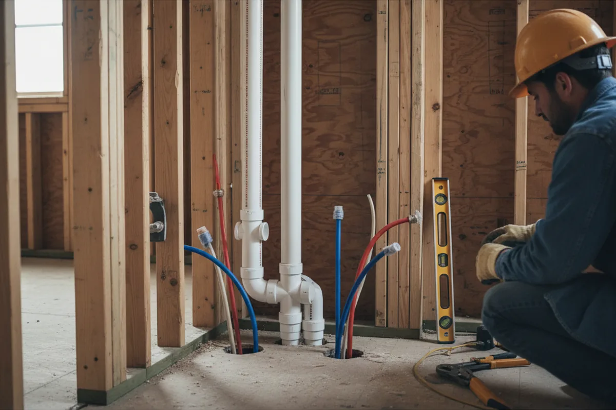 Drain and supply rough-in during Garbage Disposal Repair in Wisconsin Dells